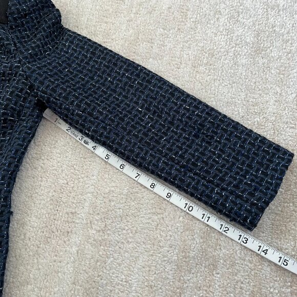 Vintage Jones New York Collection Tweed Blue Cardigan Blazer Jacket 6 - Picture 7 of 11